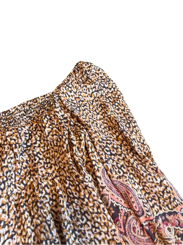 Maeve Anthropologie Milou Dress Cheetah Boho Mixed Print Peasant Flowy Medium - Image 11