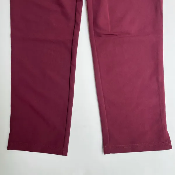 FIGS Yola High Waisted Scrub Pants Burgundy Petite Size XS NEW - Image 5