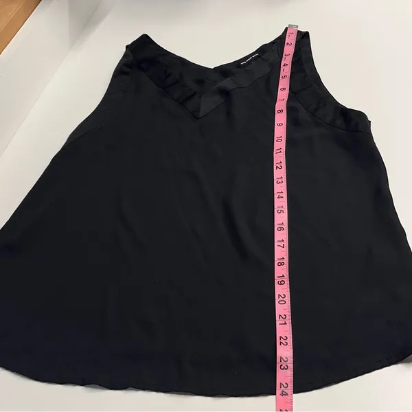 Who What Wear Imperfect black top slightly sheer v‎ neck goth grunge alternative layering 2018 - Image 9
