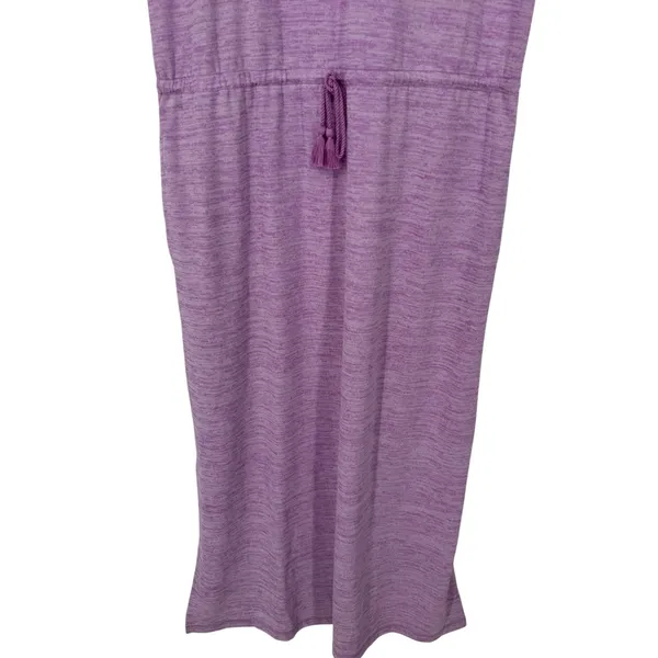Talbots Soft Drape Jersey Maxi Dress‎ Heathered Lavender Lattice Back Size Large - Image 7