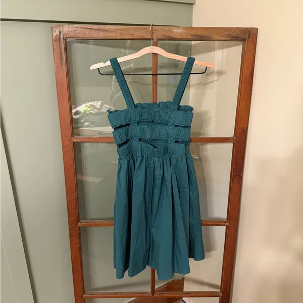 Altar'd State Emerald Green Smocked Top Mini Sundress Summer Beach - Size Small - Image 2