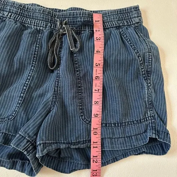J.Crew Denim Striped Shorts XXS Blue Casual Drawstring - Image 5