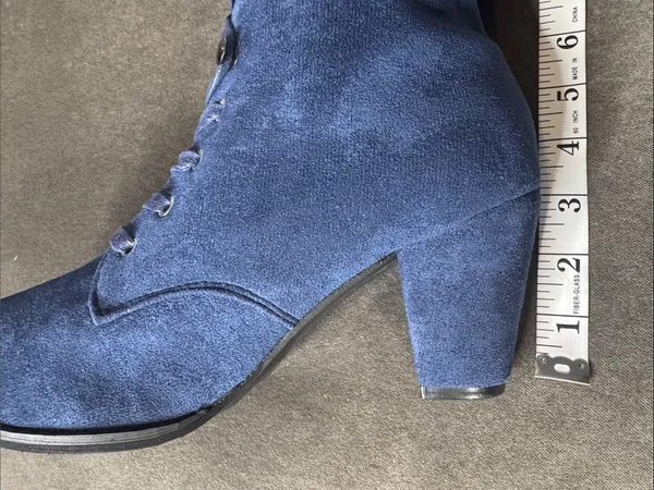 Tall Blue Faux Suede Lace-Up Women’s Boots Size 10 (43) NEW - Image 8