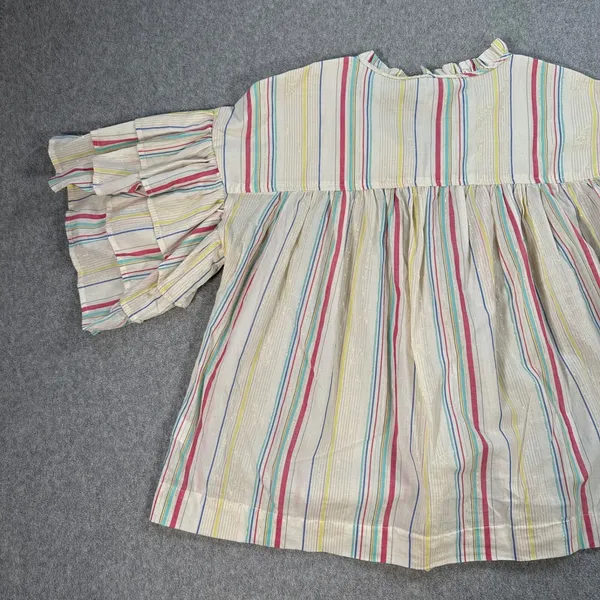 Peyton & Parker Tiered Ruffle Sleeve Babydoll Top Women's Large Stripe Metallic - Image 11