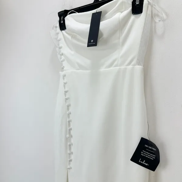 Lulus Loving the Feeling White Strapless Bodycon Midi Dress Cocktail XS NWT - Image 8