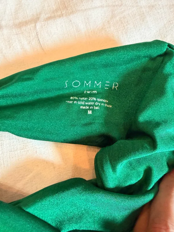 SOMMER Swim Emerald Green Bandeau Tie Bikini Set Size M - Image 2
