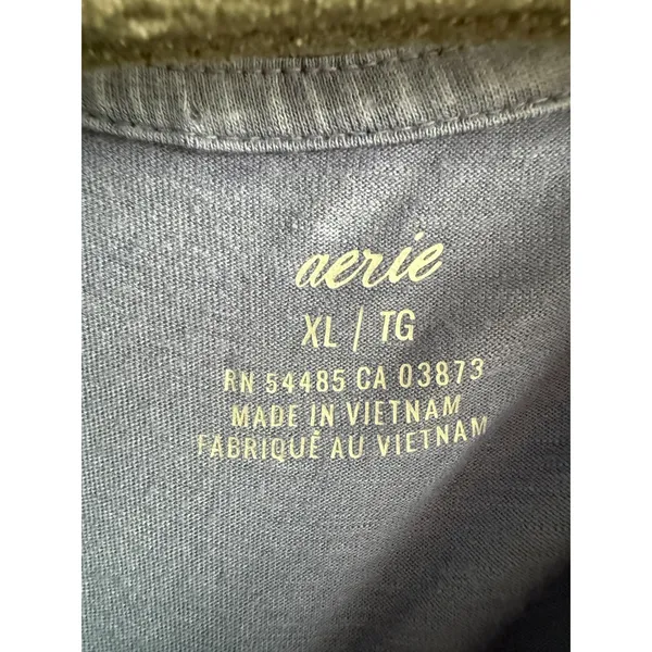 Aerie Womens XL Blue Chilled Out Graphic Cropped Boxy T-Shirt‎ Relaxed Fit NEW - Image 6