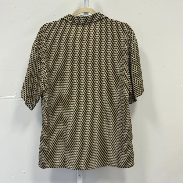 Peppermayo Geometric Diamond Print 2 Piece Set Shirt Wide Leg Pants Brown US 4 - Image 3