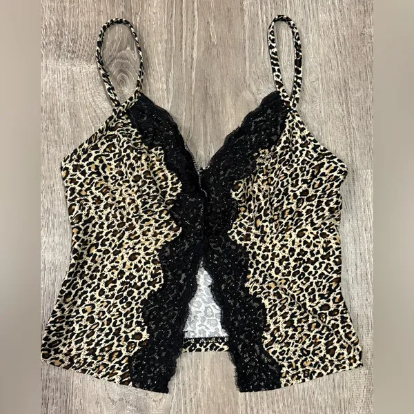 Zara Leopard Print Lace Trim Cami | Size Small | Y2K Night Out Top - Image 2
