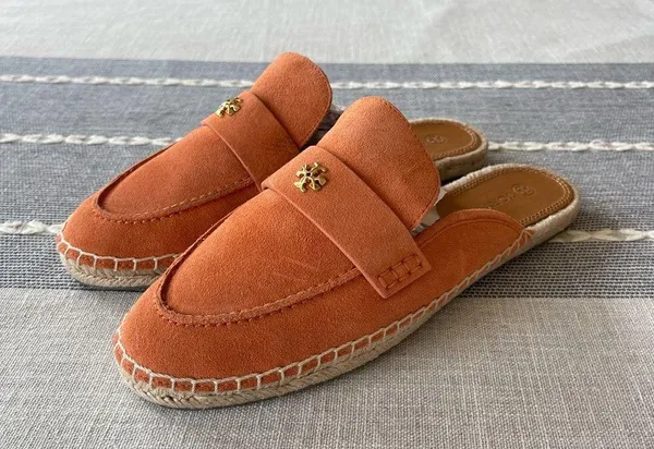 Tory Burch Seaside Mule Espadrille Sandals Sienna Rose Orange Size 9 - Image 5