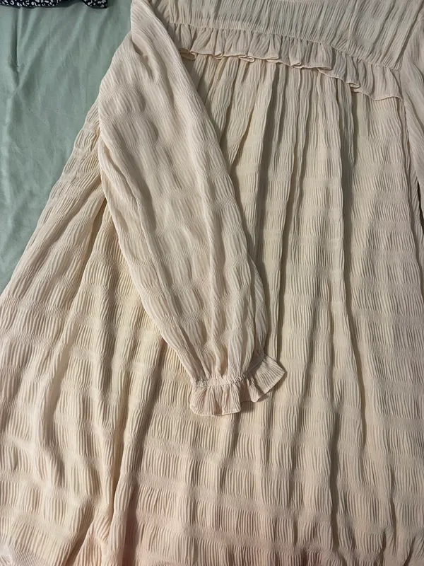 Listicle Cream Long Sleeve Dress - Image 3