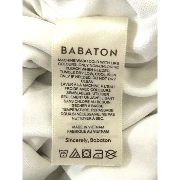 Babaton Aritzia Contour Long Sleeve Bodysuit White‎ Crew Neck Size L 79672 - Image 4