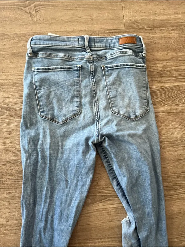 Abercrombie Simone High Rise Ankle Jeans Womens 28 6 Light Wash Distressed Y2K - Image 10