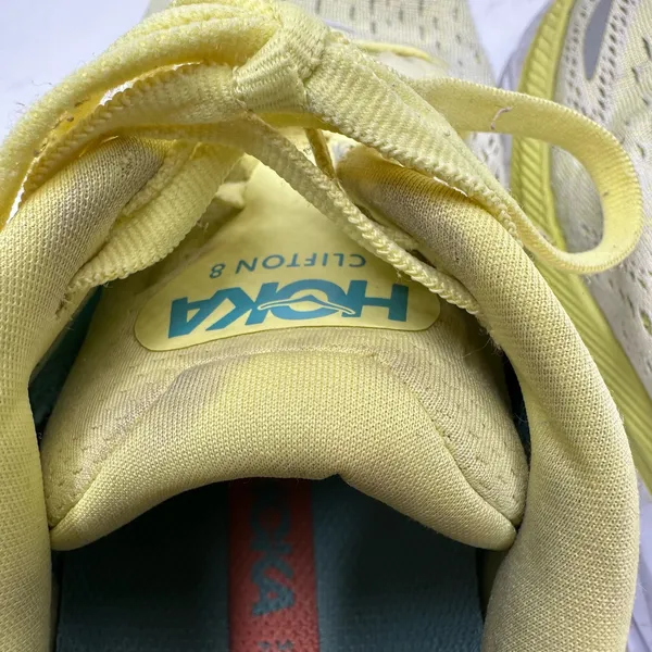 Hoka Womens size 9.5 B Clifton 8 Yellow Running Sneakers 1119394 - Image 10