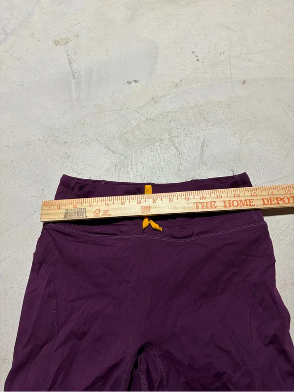 Fabletics motion365 Purple Stretch Active Leggings with Yellow Drawcord medium - Image 4