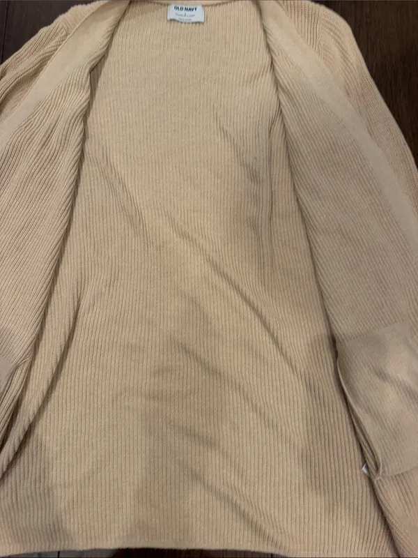 Old Navy Beige Open-Front Ribbed Cardigan Size Small - C1-604 - Image 4