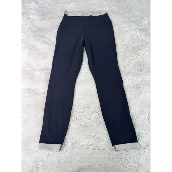 Athleta Transcend Tipped 7/8 Leggings Black Bone S/P Petite High Rise - Image 3