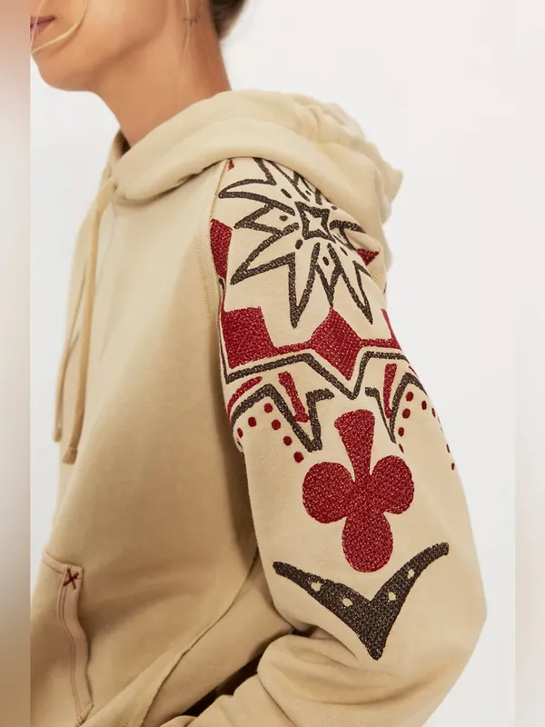 🆕 Free People X Denim And Bone | Playing Card Hoodie | Sz: M - Image 3