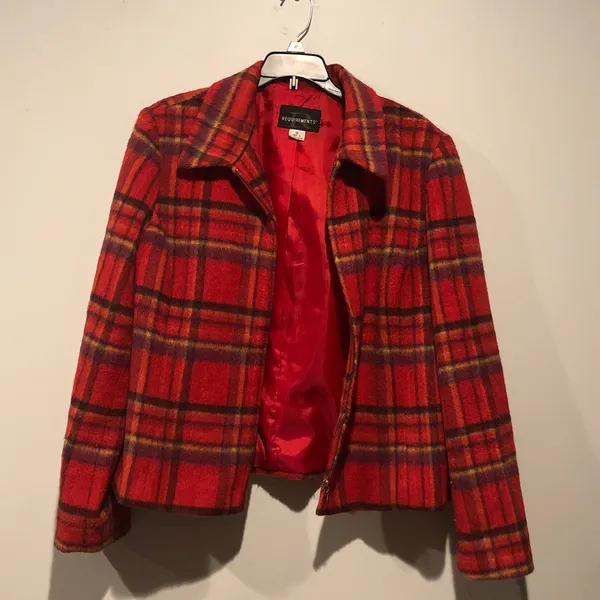 Vintage Requirements Plaid Wool Blend Jacket - Image 4