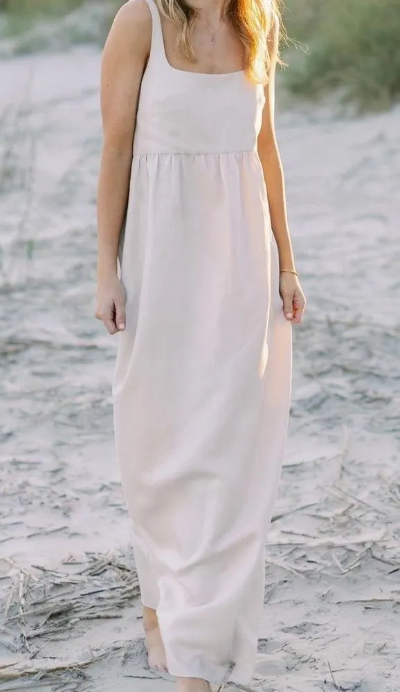 Zara Cream Scoop Neck Sleeveless Gown - Image 2