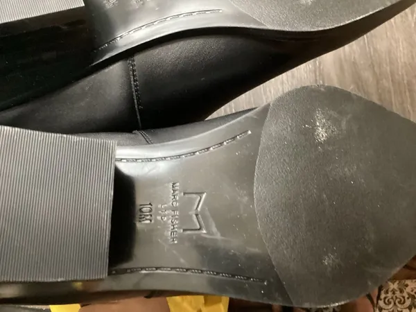 Marc Fisher  Black Leather Pointed Toe Ankle Booties - Image 7