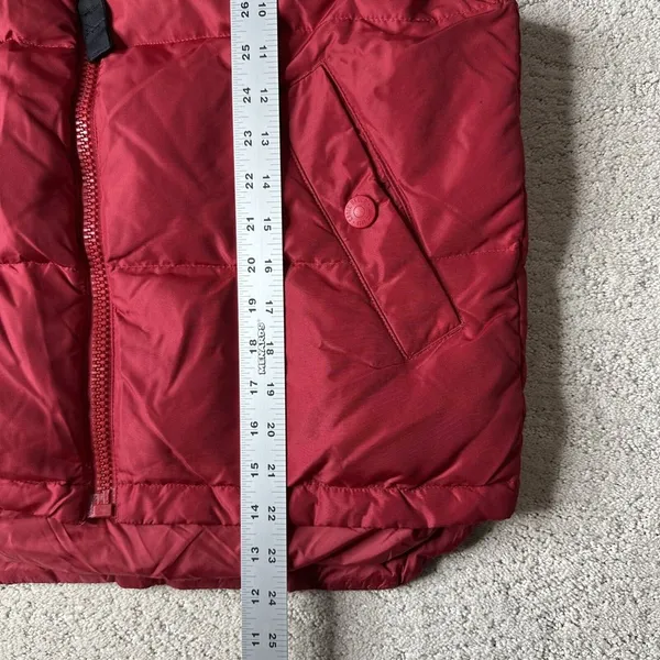 Women's Eddie Bauer Size Small Red‎ Puffer Goose Down Full Zip Vest - Image 5