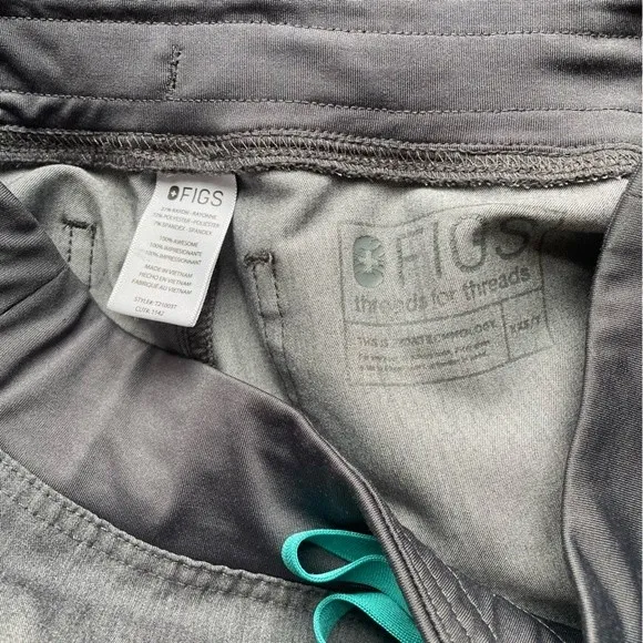 Figs Livingston Basic Scrub Pants Yoga Waistband Straight Leg Gray Size XXS 2XS - Image 9