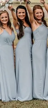 Azazie Grey Blue Formal Dress - Image 6