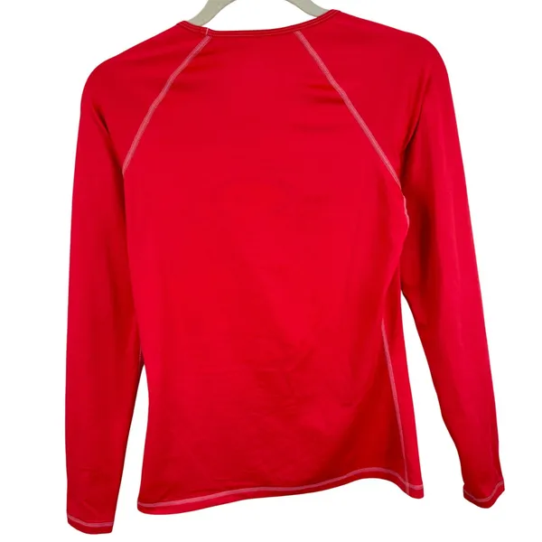 Nike Pro Womens Red Long Sleeve Performance Base Layer Top Thumbholes Medium - Image 2