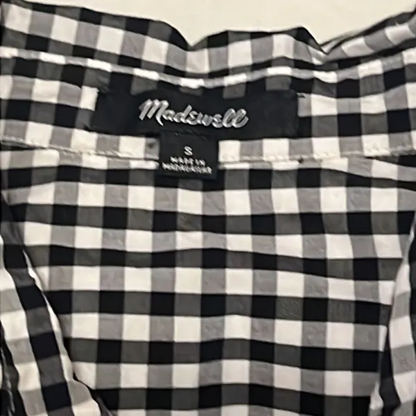 Madewell• Gingham-Play Button-Down Shirt Size S D40‎ - Image 10