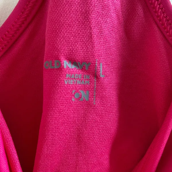 Old Navy Pink Workout Racerback Tank Top With Built-In Bra New W/O Tag Large - Image 2