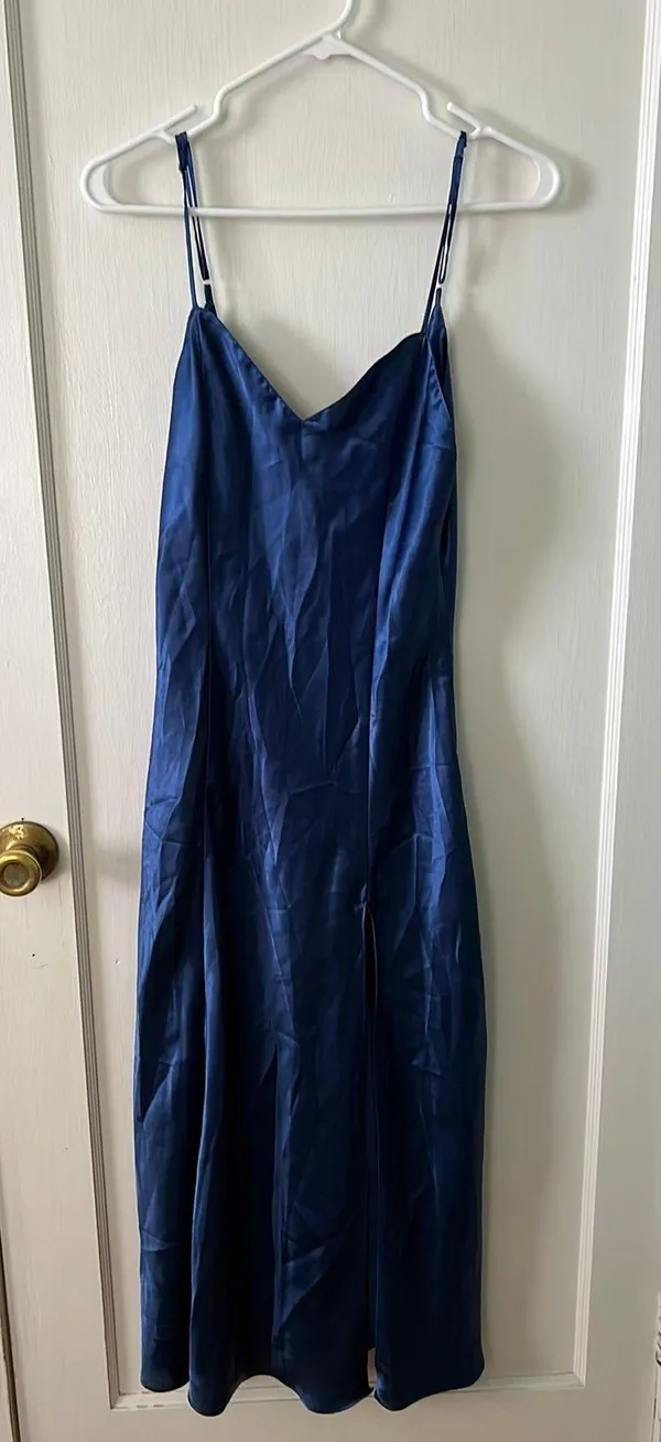 Silk Blue Dress - Image 4