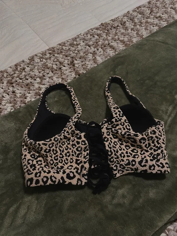 Time & Tru Cheetah Bikini Top - Image 2
