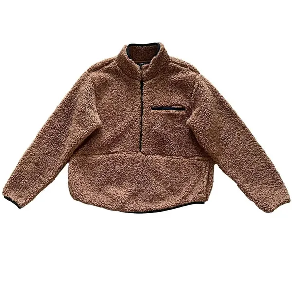 O’Neill Women’s XS Brown Sutton Fleece Pullover Mock Neck‎ Half Zip Jacket - Image 2