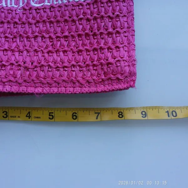 Juicy Couture Straw Beachy Tropical Y2K Coastal Dainty Mini Tote Bag Pink - Image 4