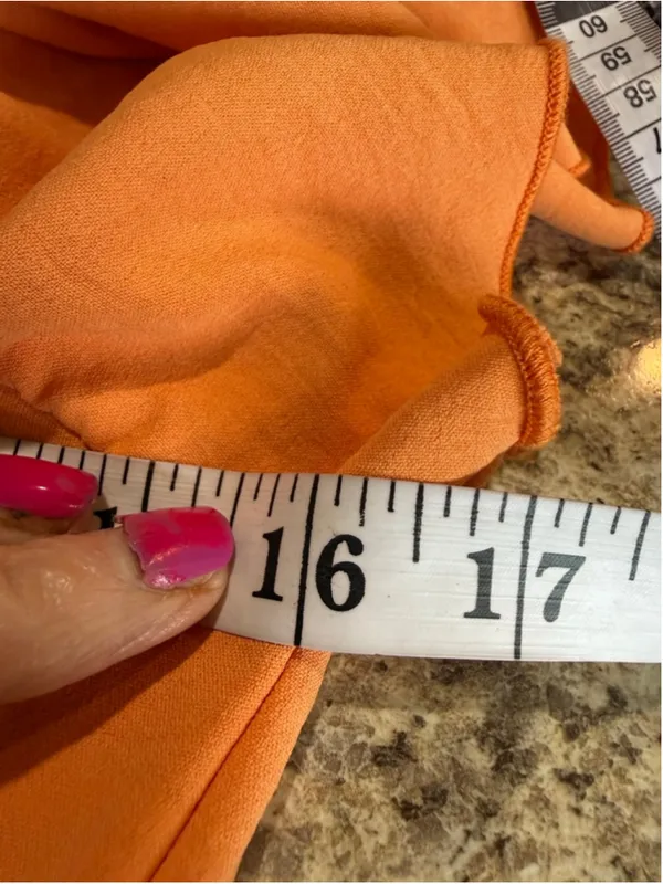 Women's See You Monday Orange Ruffle Sleeve Open Back Mini Dress M - Image 5