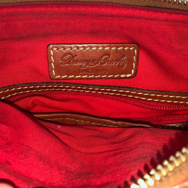 Dooney and Bourke Burnt Orange Pebbled Leather Crossbody Handbag Medium - Image 8