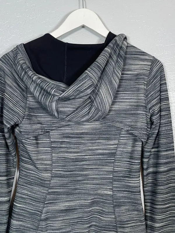 Lululemon Women 8 Heathered Black White Hooded Define Jacket Athleisure - Image 7