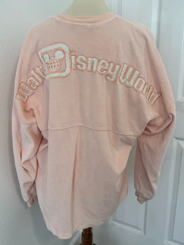 Walt Disney World Pink Velour Spirit Jersey Floral Embroidery Large *Spot - Image 2