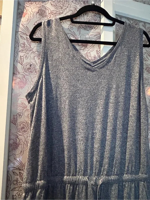 32 Degrees Navy Heather Sleeveless Drawstring Jumpsuit - Image 3