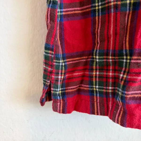L.L. BEAN Vintage Red Plaid Flannel Cotton Pajama Long Sleeve Shirt Womens Small - Image 5