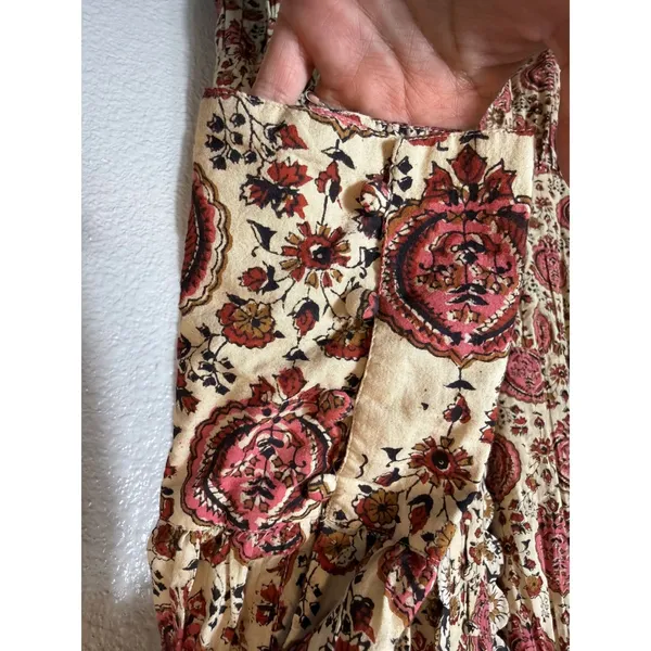 Anna Cate Paisley Floral Ruffle Tie Waist Tiered Dress Size S - Image 7