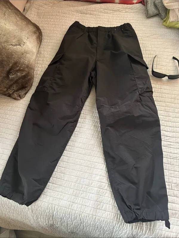 Uniqlo black cotton Wide Parachute Cargo loose baggy skater Pants Size S 27-30 - Image 2