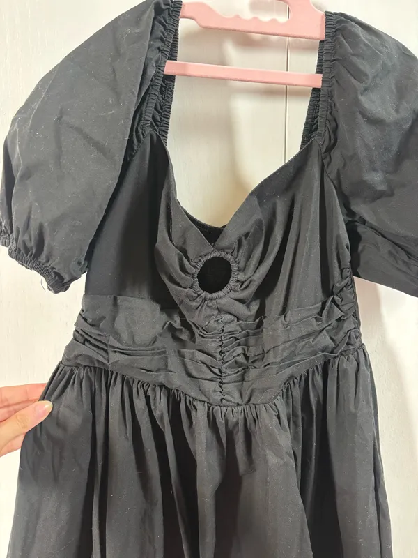 Forever 21 Black Puff Sleeve Mini Sundress - Image 2