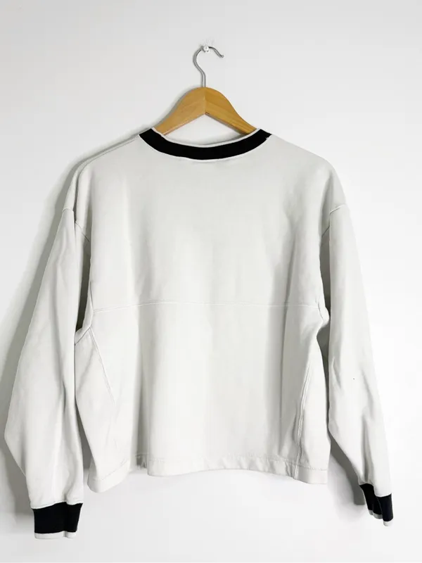 Nike Sportswear Logo Crewneck Sweatshirt White Black Size Small - Image 3