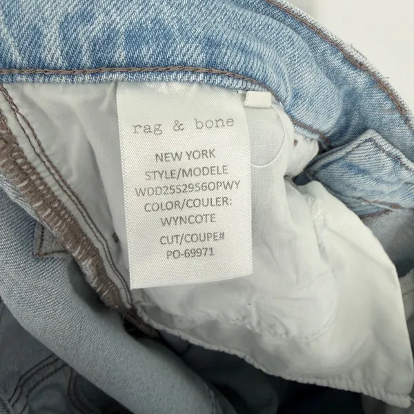 Rag & Bone Hattie Mid-Rise Full‎ Length Straight Jeans Wyncote Blue Size 30 - Image 5