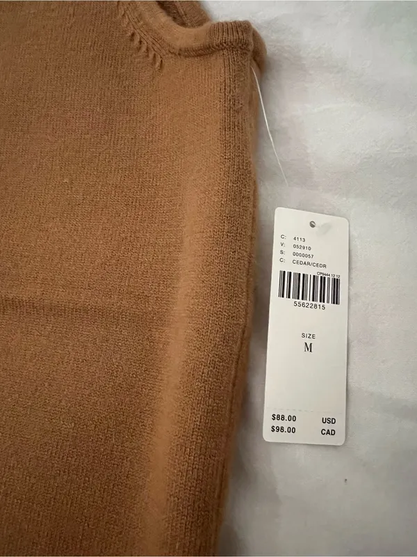 Anthropologie tan knit high neck tank top NWT medium - Image 3