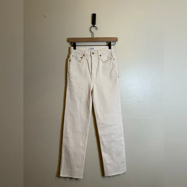 re/done 70s stove pipe jeans in vintage white‎ - Image 2