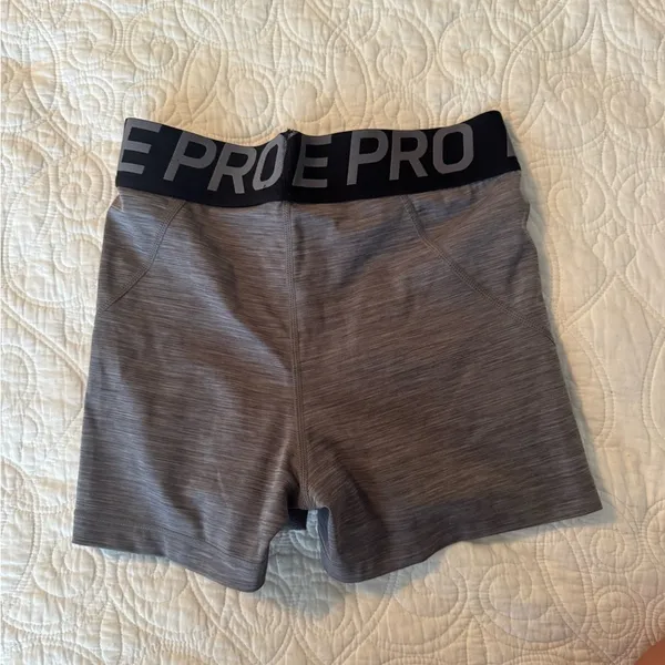 Nike Gray Athletic Compression Shorts - Image 2