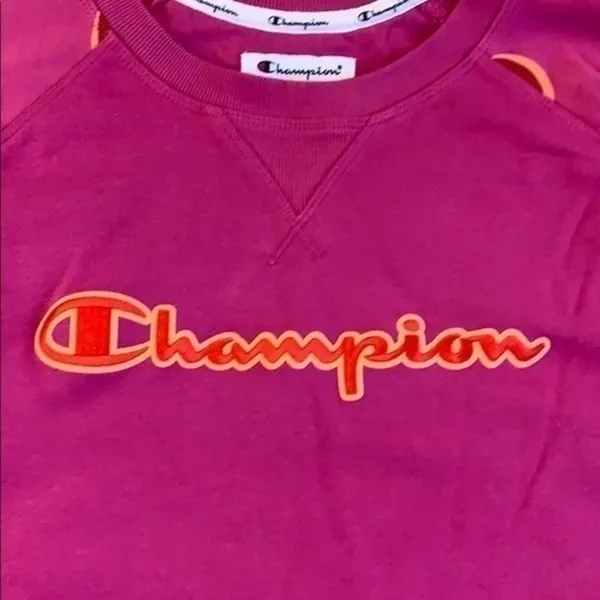 NWT Champion Campus french terry crew neck sweatshirt peony pink XL - Image 6